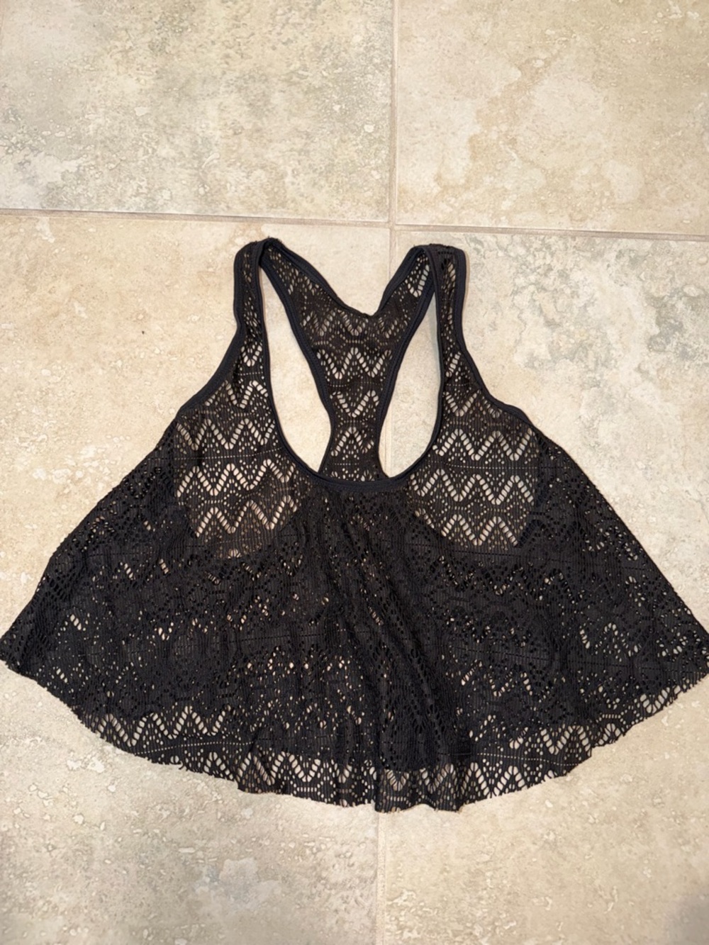 Black Swim Cover Up Top
